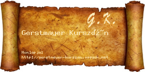 Gerstmayer Kurszán névjegykártya